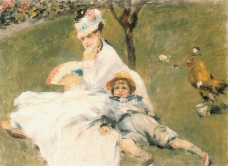 Pierre-Auguste Renoir Camille Monet and Her son Jean in the Garden at Arenteuil china oil painting image